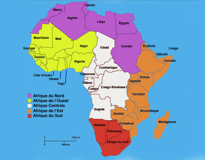 afrique du nord carte du monde